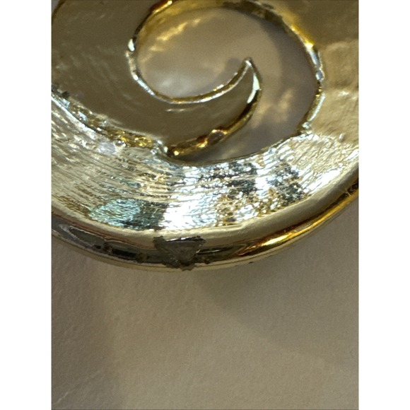 Vintage 80s Enamel Swirl Statement Earrings Gold Tone Dangle Pierced Bold‎ - Picture 8 of 8